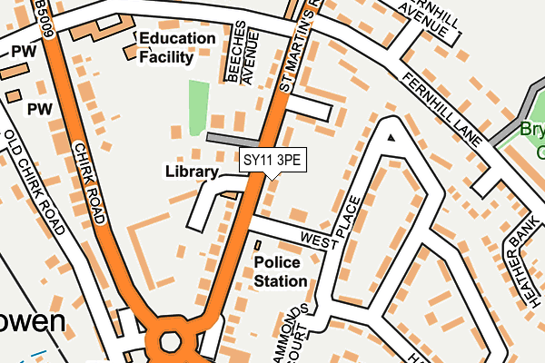 SY11 3PE map - OS OpenMap – Local (Ordnance Survey)