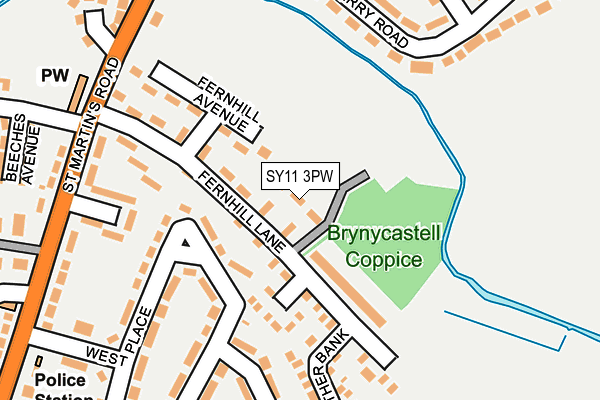 SY11 3PW map - OS OpenMap – Local (Ordnance Survey)