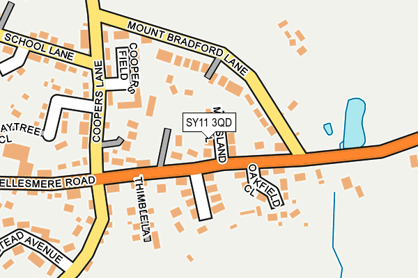 SY11 3QD map - OS OpenMap – Local (Ordnance Survey)