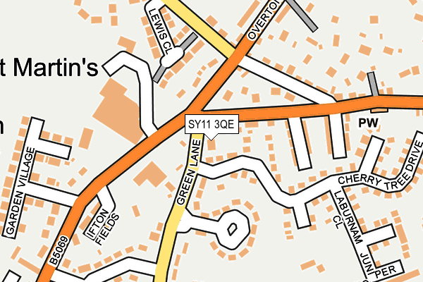 SY11 3QE map - OS OpenMap – Local (Ordnance Survey)