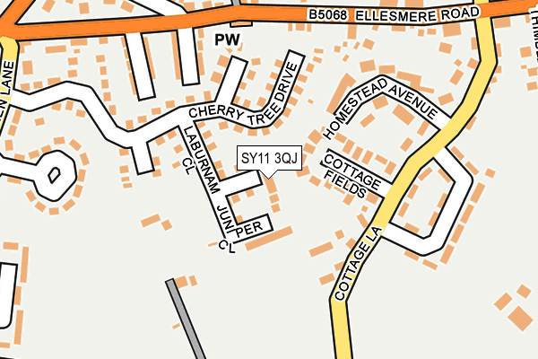 SY11 3QJ map - OS OpenMap – Local (Ordnance Survey)