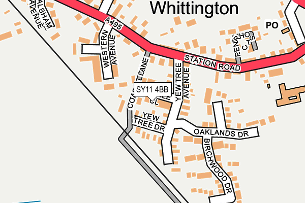 SY11 4BB map - OS OpenMap – Local (Ordnance Survey)