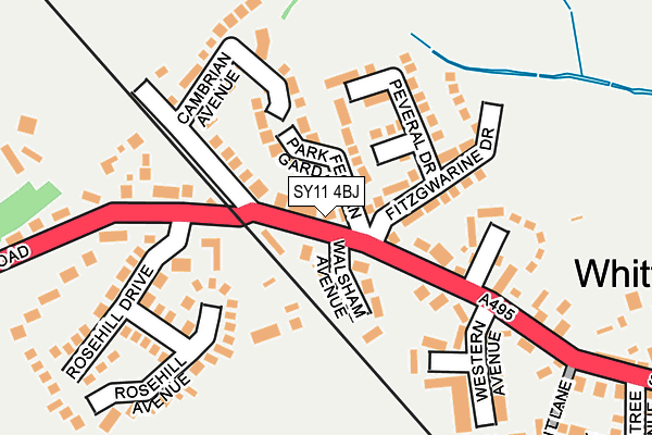 SY11 4BJ map - OS OpenMap – Local (Ordnance Survey)
