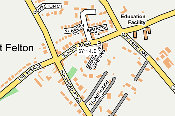 SY11 4JD map - OS OpenMap – Local (Ordnance Survey)