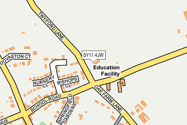 SY11 4JW map - OS OpenMap – Local (Ordnance Survey)