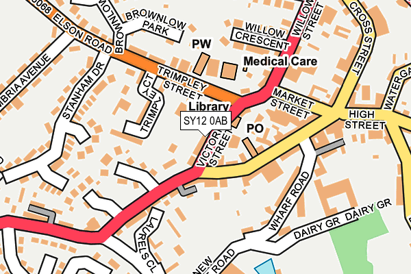 SY12 0AB map - OS OpenMap – Local (Ordnance Survey)