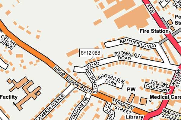 SY12 0BB map - OS OpenMap – Local (Ordnance Survey)