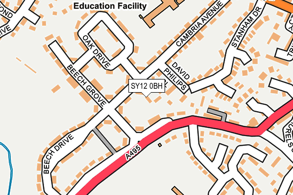 SY12 0BH map - OS OpenMap – Local (Ordnance Survey)