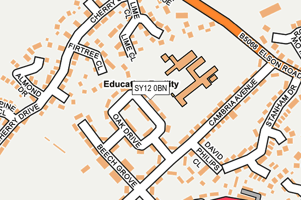 SY12 0BN map - OS OpenMap – Local (Ordnance Survey)