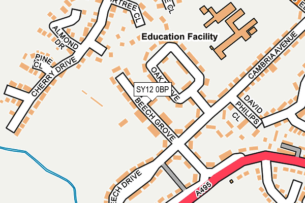 SY12 0BP map - OS OpenMap – Local (Ordnance Survey)
