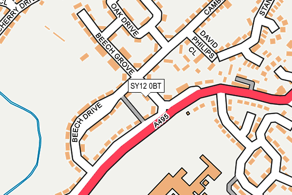 SY12 0BT map - OS OpenMap – Local (Ordnance Survey)