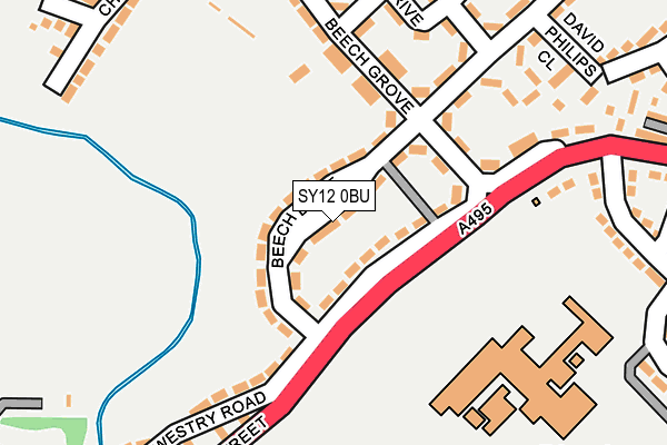 SY12 0BU map - OS OpenMap – Local (Ordnance Survey)