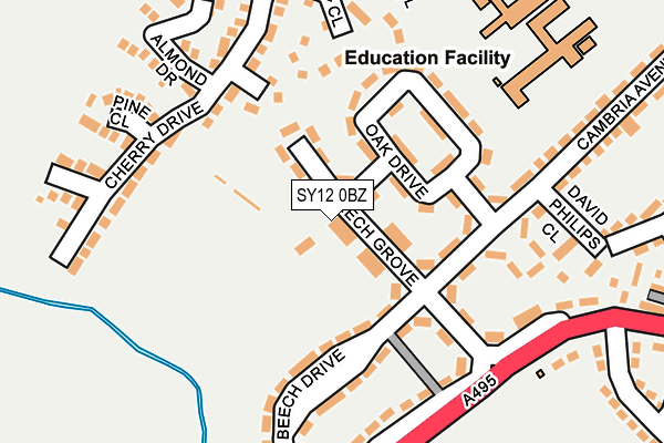 SY12 0BZ map - OS OpenMap – Local (Ordnance Survey)