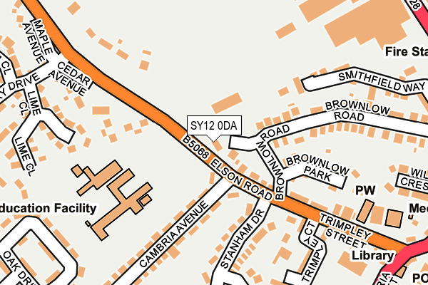 SY12 0DA map - OS OpenMap – Local (Ordnance Survey)