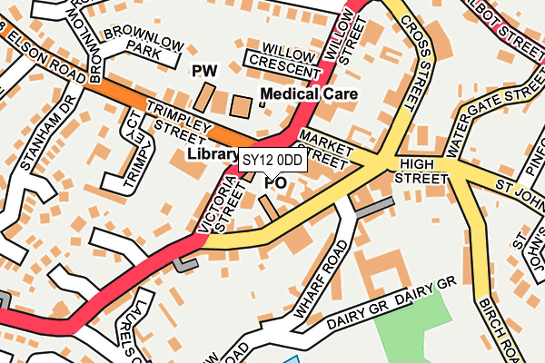 SY12 0DD map - OS OpenMap – Local (Ordnance Survey)