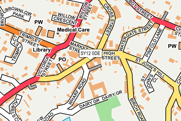 SY12 0DE map - OS OpenMap – Local (Ordnance Survey)