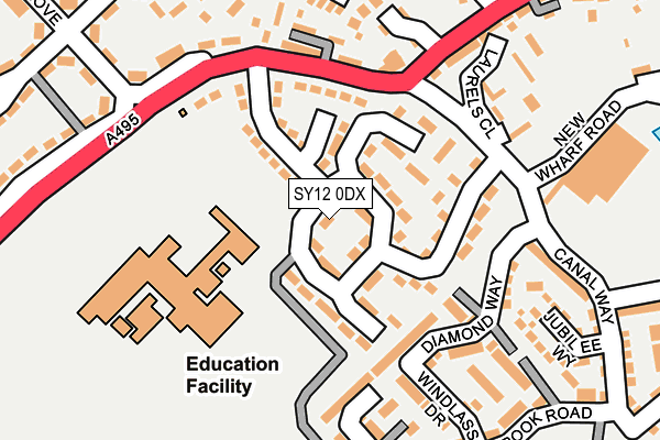 SY12 0DX map - OS OpenMap – Local (Ordnance Survey)