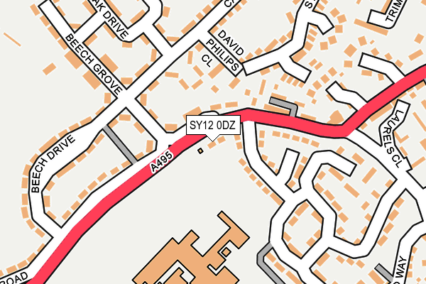 SY12 0DZ map - OS OpenMap – Local (Ordnance Survey)