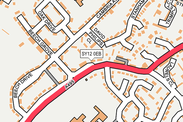 SY12 0EB map - OS OpenMap – Local (Ordnance Survey)