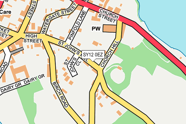 SY12 0EZ map - OS OpenMap – Local (Ordnance Survey)