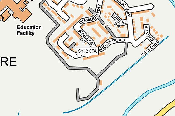 SY12 0FA map - OS OpenMap – Local (Ordnance Survey)