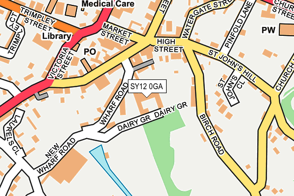 SY12 0GA map - OS OpenMap – Local (Ordnance Survey)