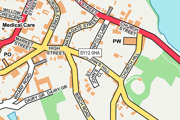 SY12 0HA map - OS OpenMap – Local (Ordnance Survey)