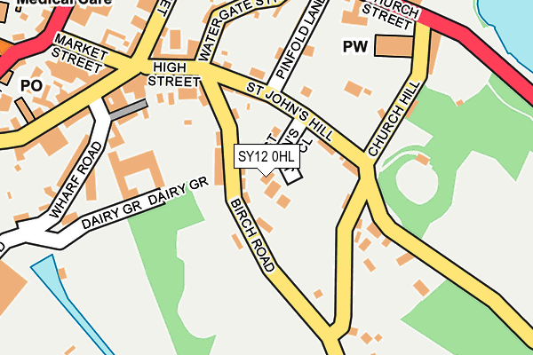 SY12 0HL map - OS OpenMap – Local (Ordnance Survey)
