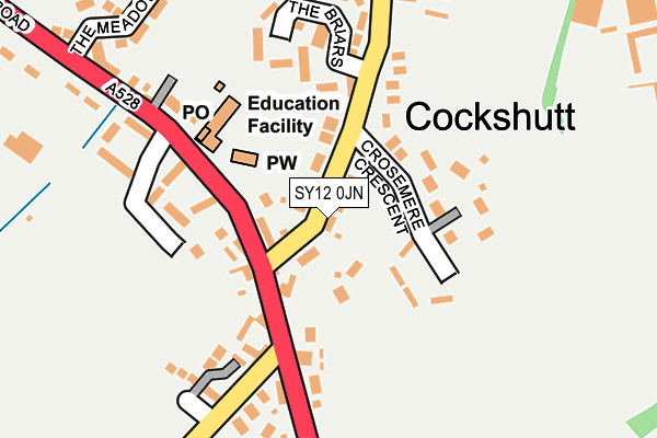 SY12 0JN map - OS OpenMap – Local (Ordnance Survey)