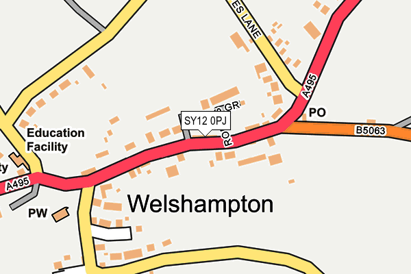 SY12 0PJ map - OS OpenMap – Local (Ordnance Survey)