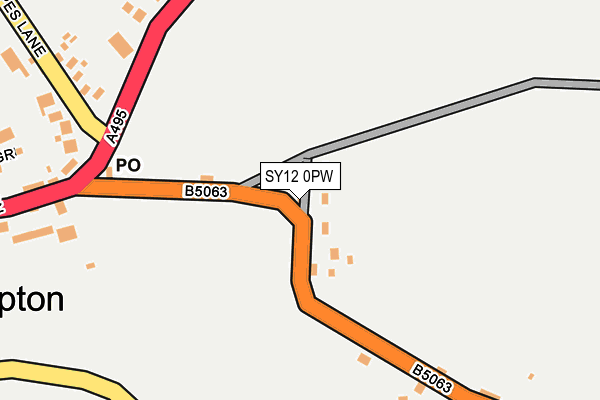 SY12 0PW map - OS OpenMap – Local (Ordnance Survey)