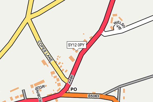 SY12 0PY map - OS OpenMap – Local (Ordnance Survey)