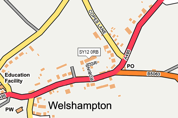 SY12 0RB map - OS OpenMap – Local (Ordnance Survey)