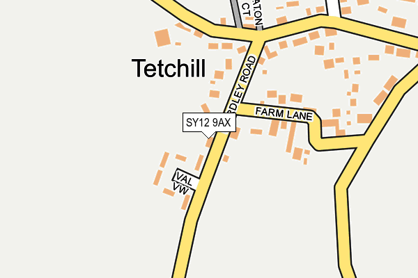 SY12 9AX map - OS OpenMap – Local (Ordnance Survey)