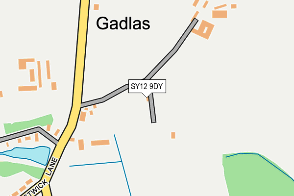 SY12 9DY map - OS OpenMap – Local (Ordnance Survey)