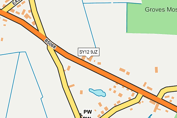 SY12 9JZ map - OS OpenMap – Local (Ordnance Survey)