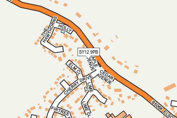 SY12 9PB map - OS OpenMap – Local (Ordnance Survey)