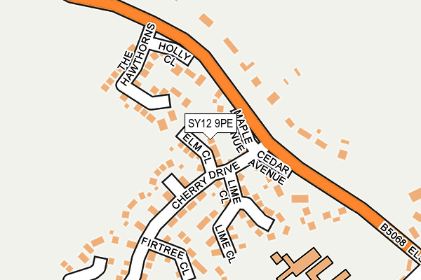 SY12 9PE map - OS OpenMap – Local (Ordnance Survey)