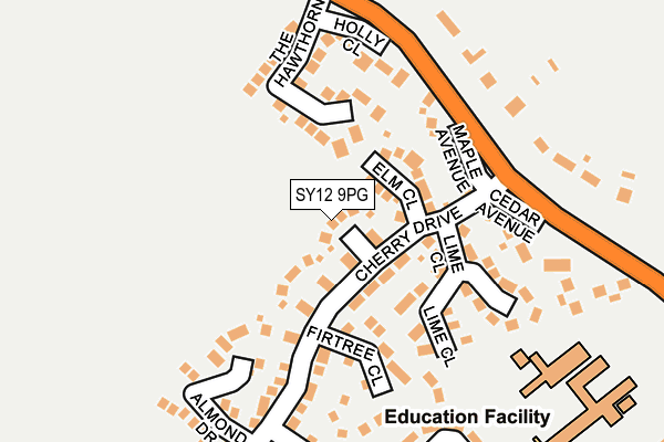 SY12 9PG map - OS OpenMap – Local (Ordnance Survey)