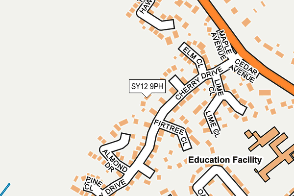 SY12 9PH map - OS OpenMap – Local (Ordnance Survey)