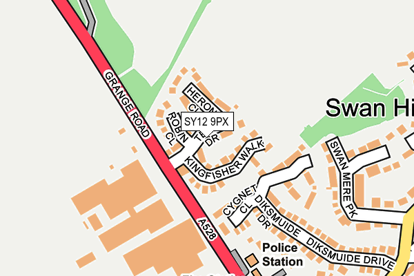 SY12 9PX map - OS OpenMap – Local (Ordnance Survey)