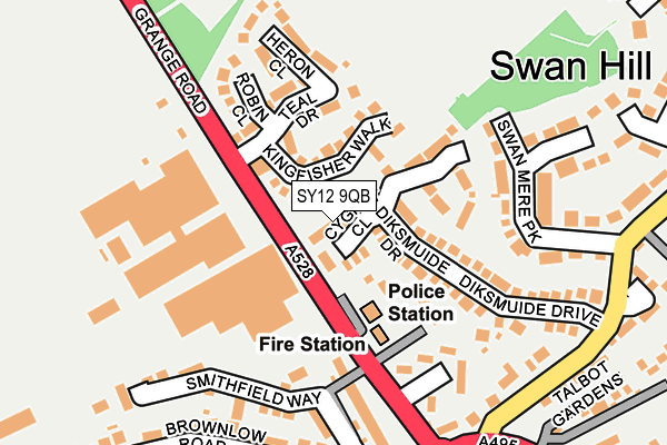 SY12 9QB map - OS OpenMap – Local (Ordnance Survey)