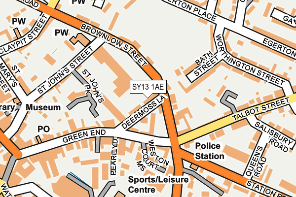 SY13 1AE map - OS OpenMap – Local (Ordnance Survey)