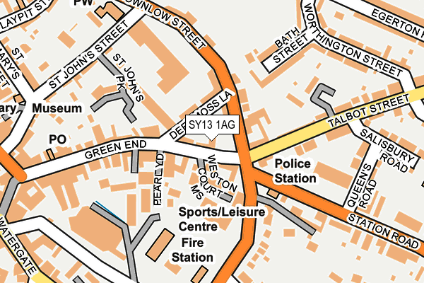 SY13 1AG map - OS OpenMap – Local (Ordnance Survey)