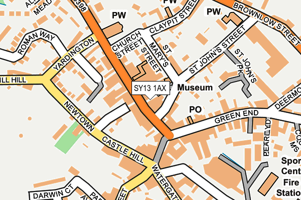 SY13 1AX map - OS OpenMap – Local (Ordnance Survey)