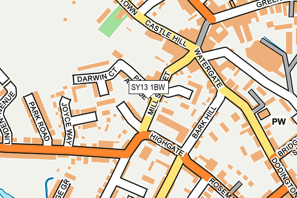 SY13 1BW map - OS OpenMap – Local (Ordnance Survey)