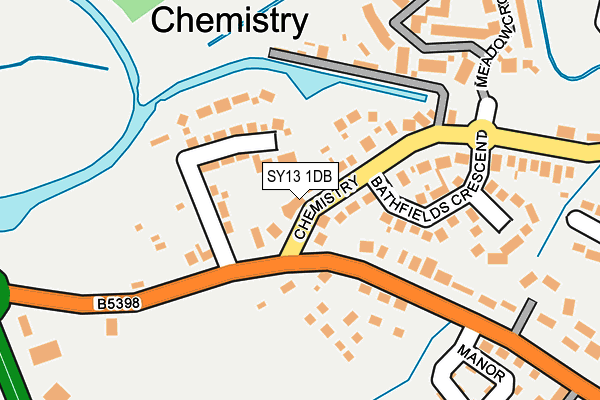 SY13 1DB map - OS OpenMap – Local (Ordnance Survey)