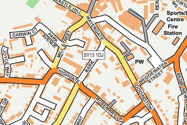 SY13 1DJ map - OS OpenMap – Local (Ordnance Survey)