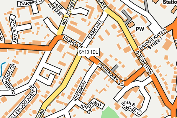 SY13 1DL map - OS OpenMap – Local (Ordnance Survey)