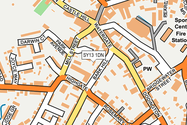 SY13 1DN map - OS OpenMap – Local (Ordnance Survey)